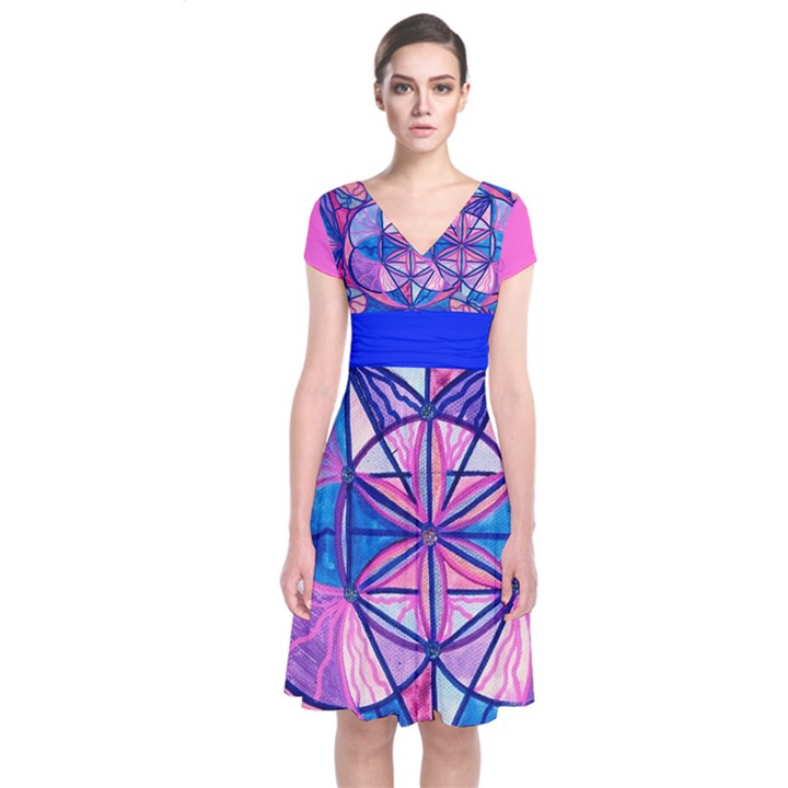 Feminine Interconnectedness - Short Sleeve Front Wrap Dress