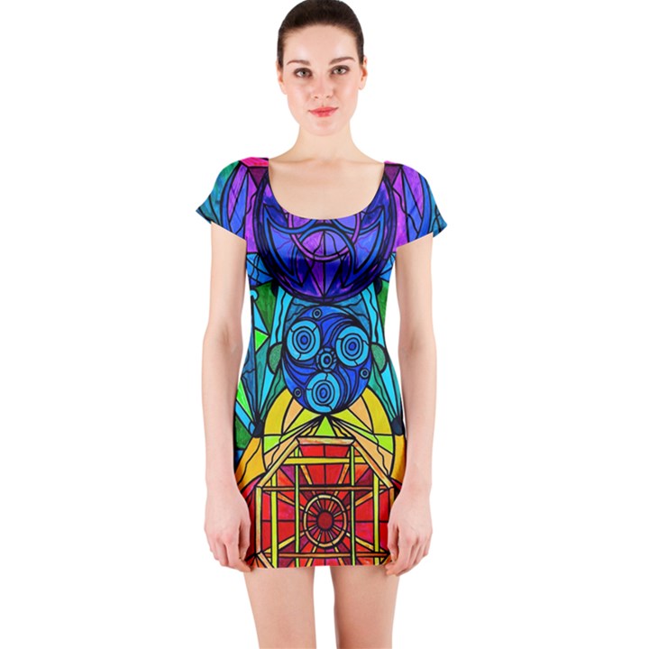 Arcturian Conjunction Grid - Short Sleeve Bodycon Dress