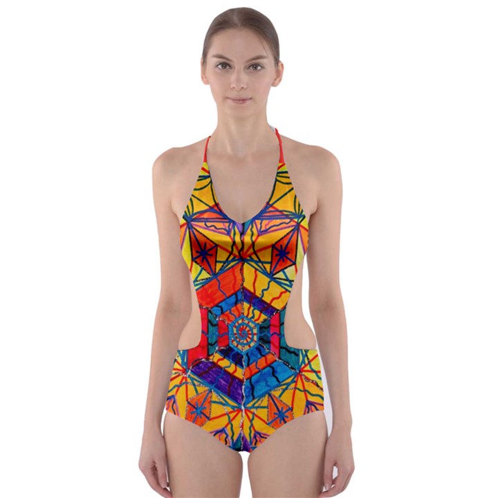 Excitement - Cut-Out One Piece Swimsuit