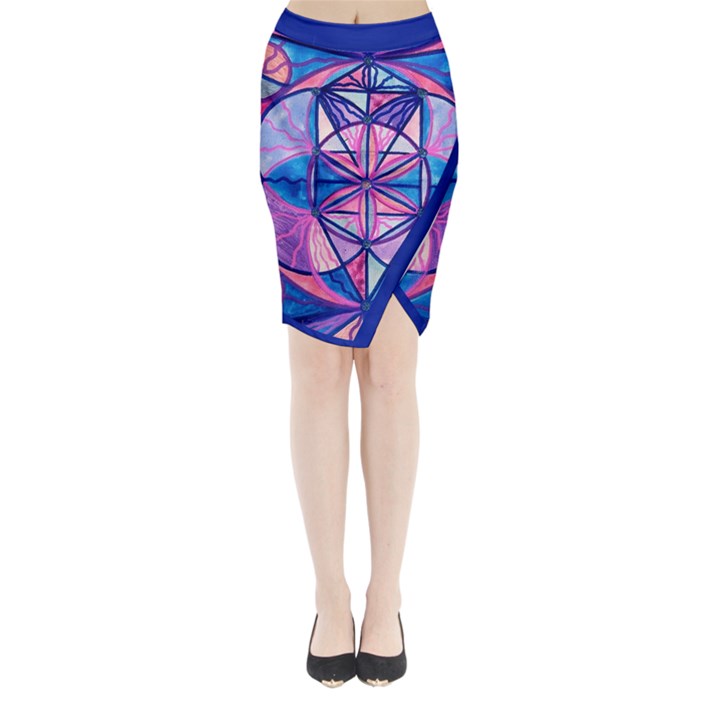 Feminine Interconnectedness - Midi Wrap Pencil Skirt