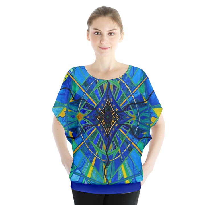 Emotional Expression - Batwing Chiffon Blouse