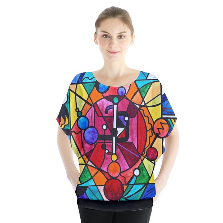 Arcturian Divine Order Grid - Batwing Chiffon Blouse