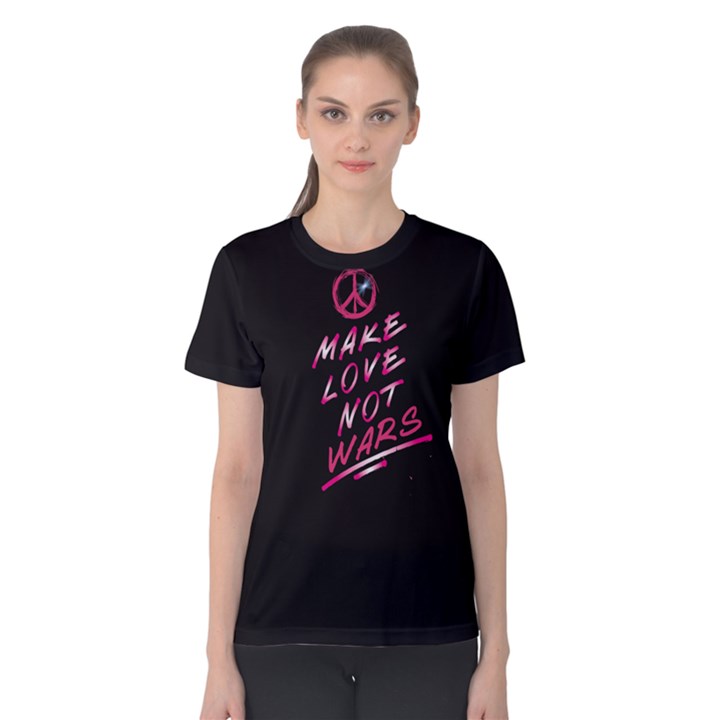 Black make love not wars  Women s Cotton Tee