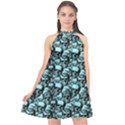 Skulls pattern  Halter Neckline Chiffon Dress  View1