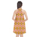 Orange Circle Polka Halter Neckline Chiffon Dress  View2