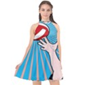 Volly Ball Sport Game Player Halter Neckline Chiffon Dress  View1