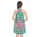 Semicircles And Arcs Pattern Halter Neckline Chiffon Dress  View2