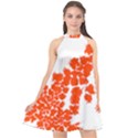 Red Spot Paint Halter Neckline Chiffon Dress  View1