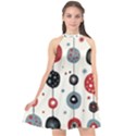 Retro Ornament Pattern Halter Neckline Chiffon Dress  View1