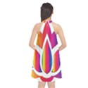 Rainbow Lotus Flower Silhouette Halter Neckline Chiffon Dress  View2