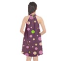 Decorative dots pattern Halter Neckline Chiffon Dress  View2