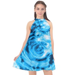 Abstract Art Halter Neckline Chiffon Dress  by ValentinaDesign