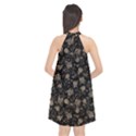 Floral pattern Halter Neckline Chiffon Dress  View2