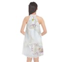 Orchids Flowers White Background Halter Neckline Chiffon Dress  View2