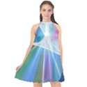 Light Means Net Pink Rainbow Waves Wave Chevron Green Blue Sky Halter Neckline Chiffon Dress  View1