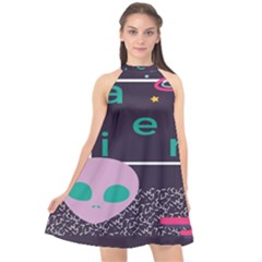 Behance Feelings Beauty Space Alien Star Galaxy Halter Neckline Chiffon Dress  by Mariart