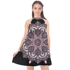 Ornate Mandala Halter Neckline Chiffon Dress  by Valentinaart