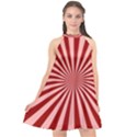 Sun Background Optics Channel Red Halter Neckline Chiffon Dress  View1