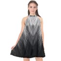 Feather Graphic Design Background Halter Neckline Chiffon Dress  View1