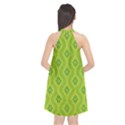 Decorative green pattern background  Halter Neckline Chiffon Dress  View2