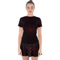 Abstract Pattern Honeycomb Drop Hem Mini Chiffon Dress View1