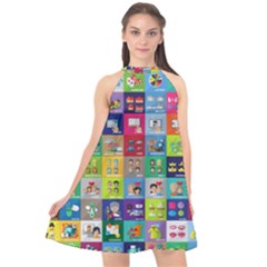 Exquisite Icons Collection Vector Halter Neckline Chiffon Dress  by BangZart