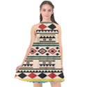 Tribal Pattern Halter Neckline Chiffon Dress  View1