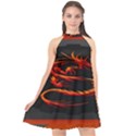 Dragon Halter Neckline Chiffon Dress  View1