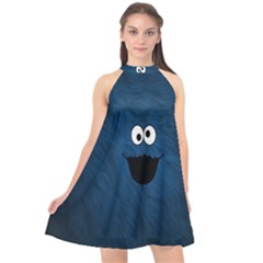 Funny Face Halter Neckline Chiffon Dress  by BangZart