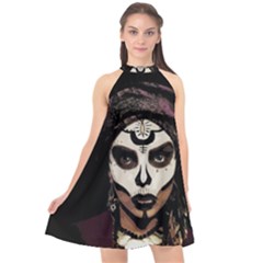 Voodoo  Witch  Halter Neckline Chiffon Dress  by Valentinaart