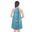 Denim Jeans Fabric Texture Halter Neckline Chiffon Dress  View2