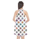 Flowers Pattern Recolor Artwork Sunflower Rainbow Beauty Halter Neckline Chiffon Dress  View2