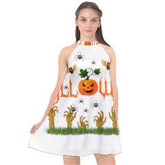 Halloween Halter Neckline Chiffon Dress  by Valentinaart