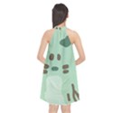 Lineless Background For Minty Wildlife Monster Halter Neckline Chiffon Dress  View2