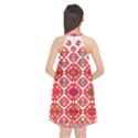 Plaid Red Star Flower Floral Fabric Halter Neckline Chiffon Dress  View2