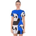 Cute pandas Drop Hem Mini Chiffon Dress View1