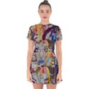 Graffiti Mural Street Art Painting Drop Hem Mini Chiffon Dress View1