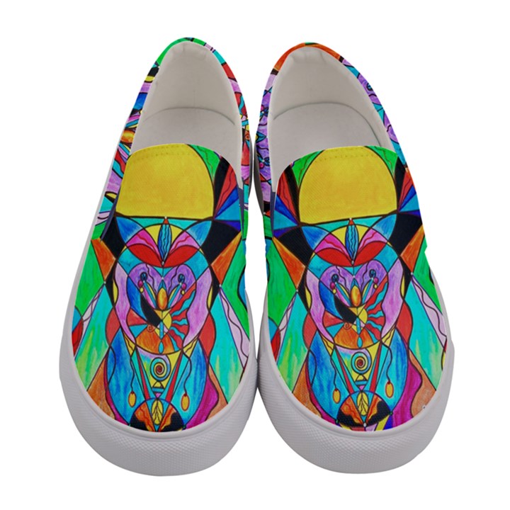 Arcturian Metamorphosis Grid - Women s Canvas Slip Ons