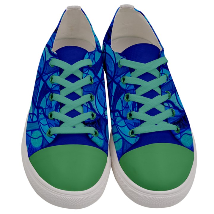 Arcturian Calming Grid - Men s Low Top Canvas Sneakers