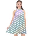 Zigzag Line Pattern Zig Zag Halter Neckline Chiffon Dress  View1