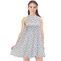 Seamless Pattern Monochrome Repeat Halter Neckline Chiffon Dress  View1