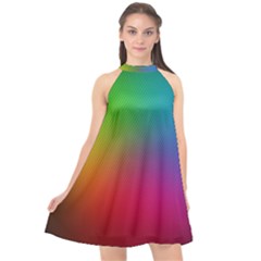 Bright Lines Resolution Image Wallpaper Rainbow Halter Neckline Chiffon Dress  by Mariart