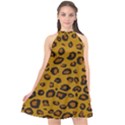 CLassic Leopard Halter Neckline Chiffon Dress  View1