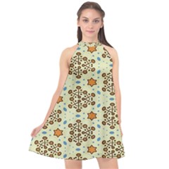 Stars And Other Shapes Pattern                            Halter Neckline Chiffon Dress by LalyLauraFLM