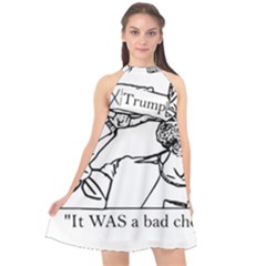 Trump Novelty Design Halter Neckline Chiffon Dress  by PokeAtTrump