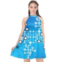 Block Chain Data Records Concept Halter Neckline Chiffon Dress  View1