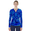 Arcturian Calming Grid - V-Neck Long Sleeve Top View1