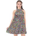 Pattern Halter Neckline Chiffon Dress  View1