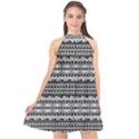 Zentangle Lines Pattern Halter Neckline Chiffon Dress  View1