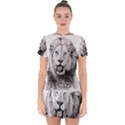 Lion Wildlife Art And Illustration Pencil Drop Hem Mini Chiffon Dress View1